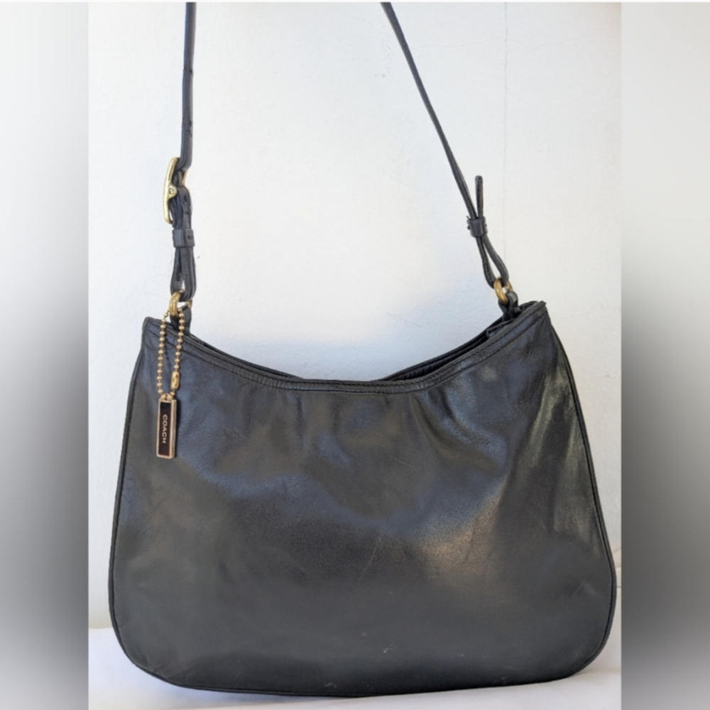 ๐ Coach Ashton Girlie Black Leather Shoulder Bag Vintage Vtg Nappa Hobo - Picture 3 of 10